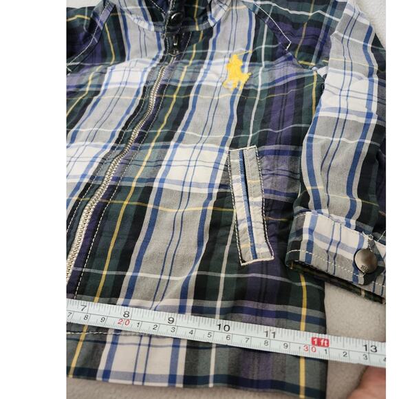 Large Pony Plaid Blue POLO Ralph Lauren Boys 24 mth Zip Jacket - Picture 10 of 10